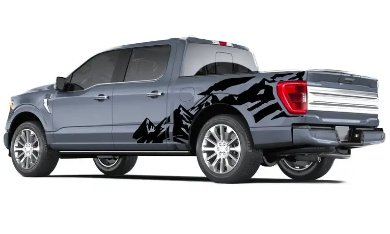 

Side Bed Mountains Sticker Compatible with Ford F150 Super crew Cab 2015 - 2021 Decal Side Door Vinyl Mirror 4x4 off road