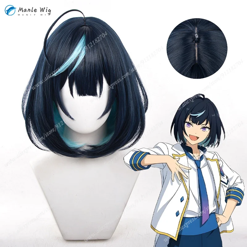 ES 2 Sagiri Esu Косплей Парик Унисекс 35 см Короткие Темно-Синие Аниме Парики Имитация