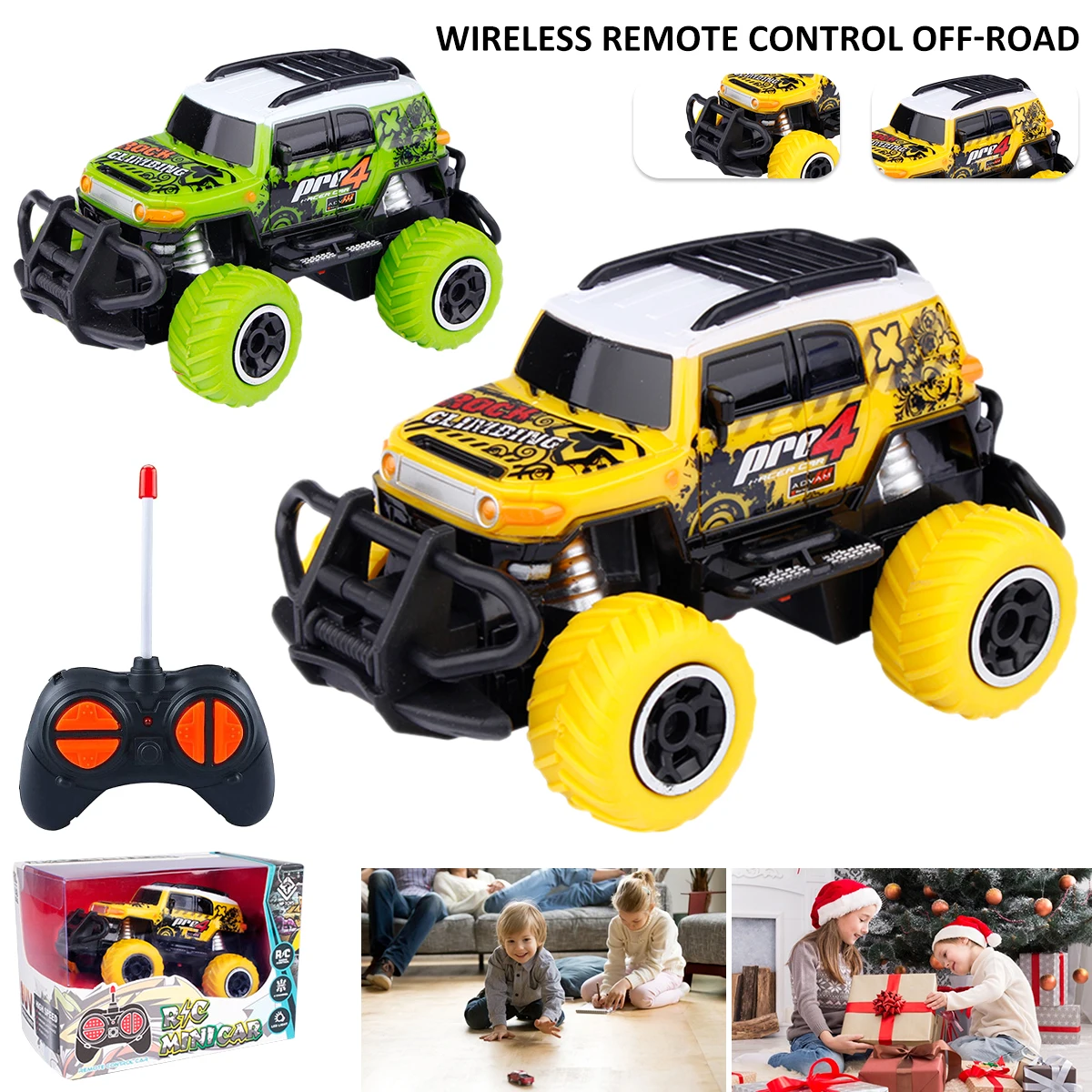 

Rc Car Toys 1/43 Remote Control Car Kids Vehicle Toy Battery Operated Off-Road Car 200feet Remote Distance RC Truck Boys Gift