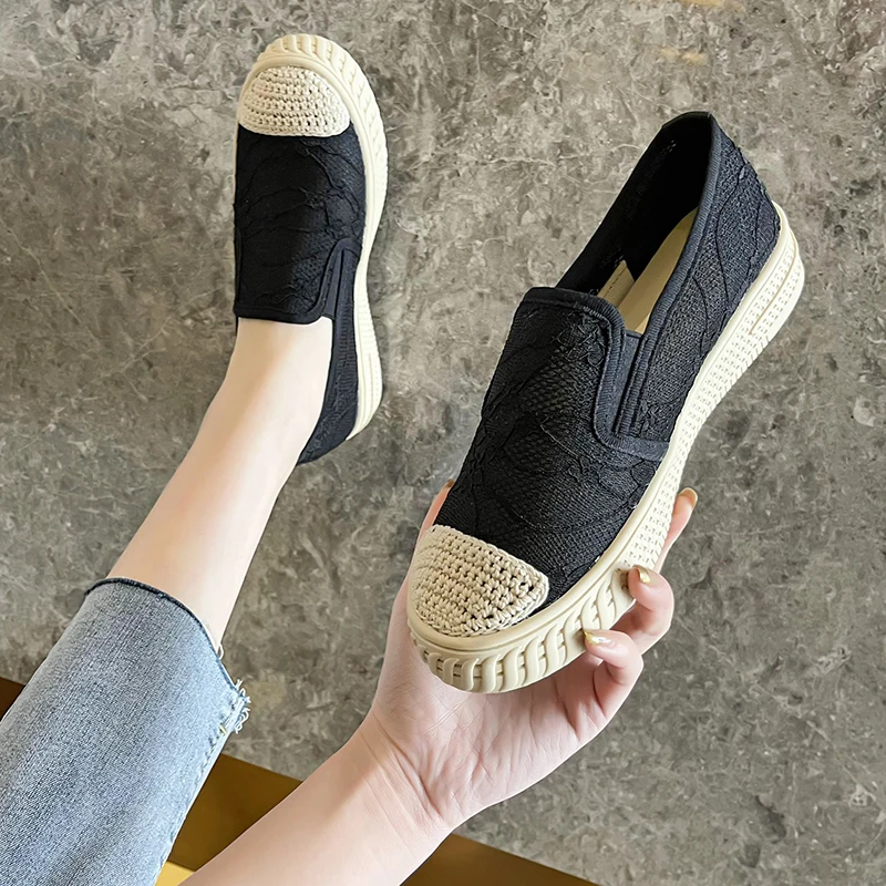 

Fisherman's shoes women's lazy flat shoes new spring and summer breathable Korean version of casual women's shoes large size 43