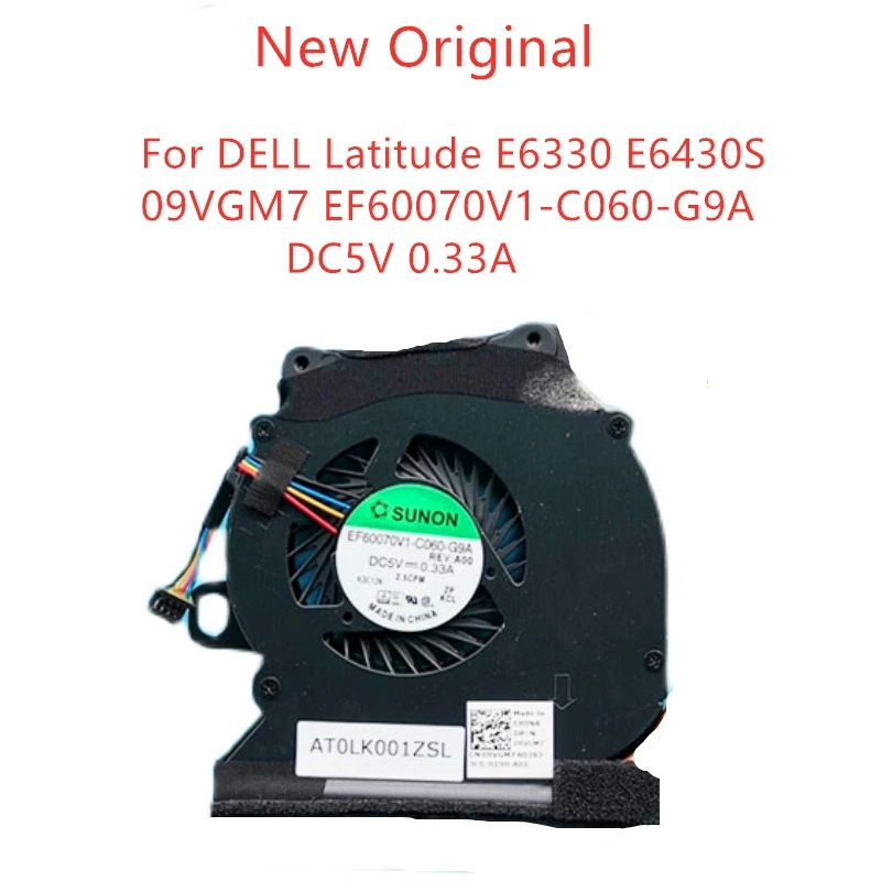 Новый оригинальный вентилятор охлаждения процессора ноутбука DELL Latitude E6330 E6430S вентилятор 09VGM7 EF60070V1-C060-G9A DC5V 0.33A
