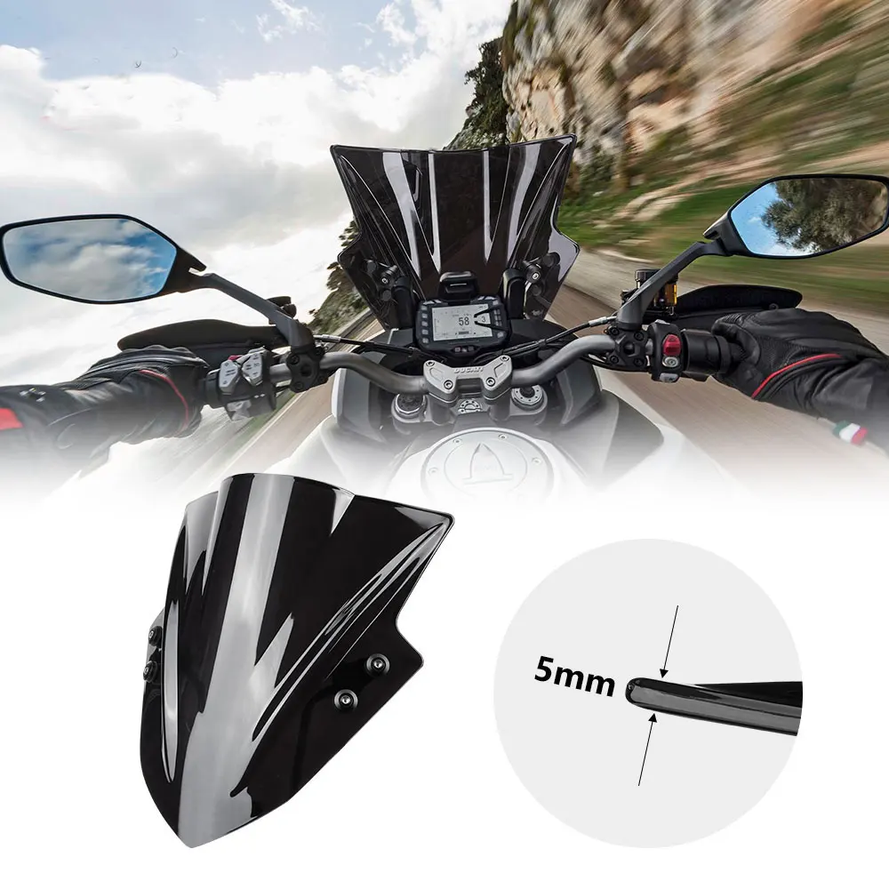 

Motorcycle Windshied Windscreen Spoiler Extension Universal Wind Proof Protector For KAWASAKI Z750 For SUZUKI GS500 TMAX530