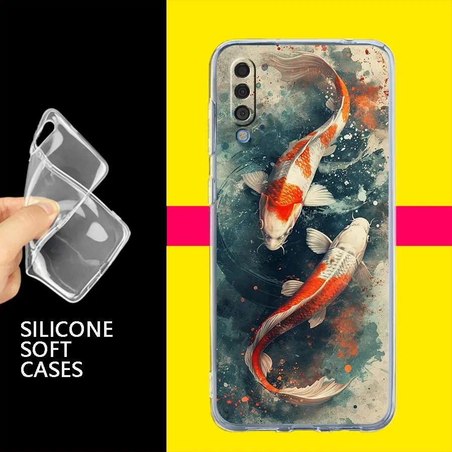 Фото Чехол для телефона Samsung A26 A36 A56 A54 A52 A50 A70 A30 A40 A20S A20E A12 A14 A16 A22 A24 A42 A34 A32 5G A04s A06 Cover Koi Carp №3