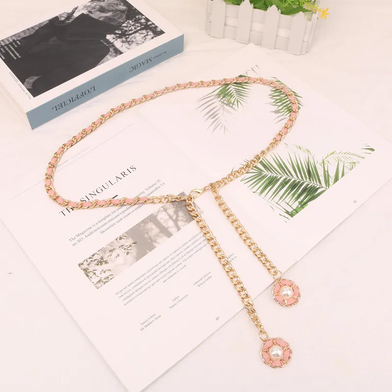 New Metal Chain Belt Women's Dress Decorative Graceful Waist Hugging All-Match Thin Sweater C