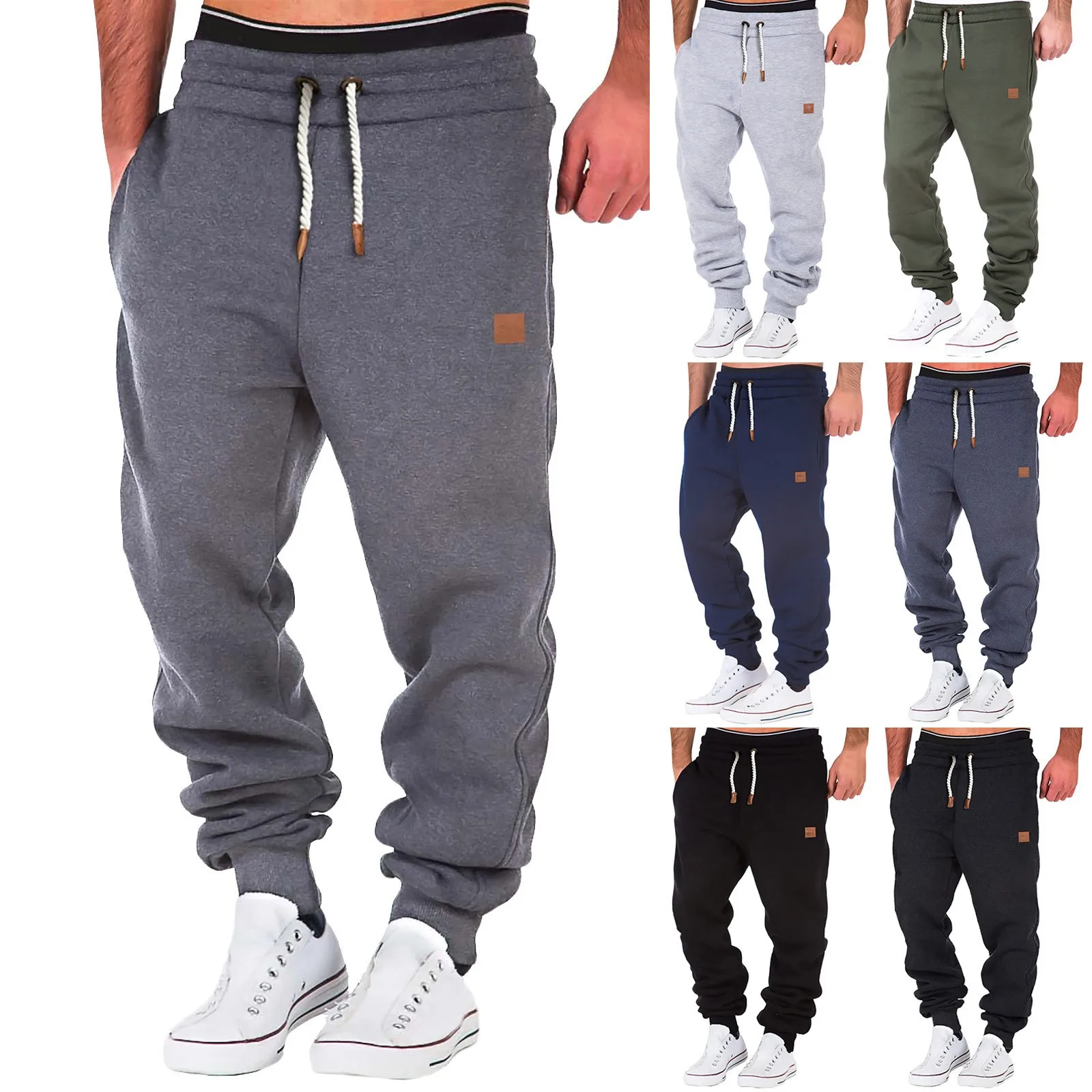 

New Arrival Autumn and Winter Outdoor Sweatpants Men Harem Pants Running Hiking Pants Elastic Waist Fitness Exercise Sweatpants