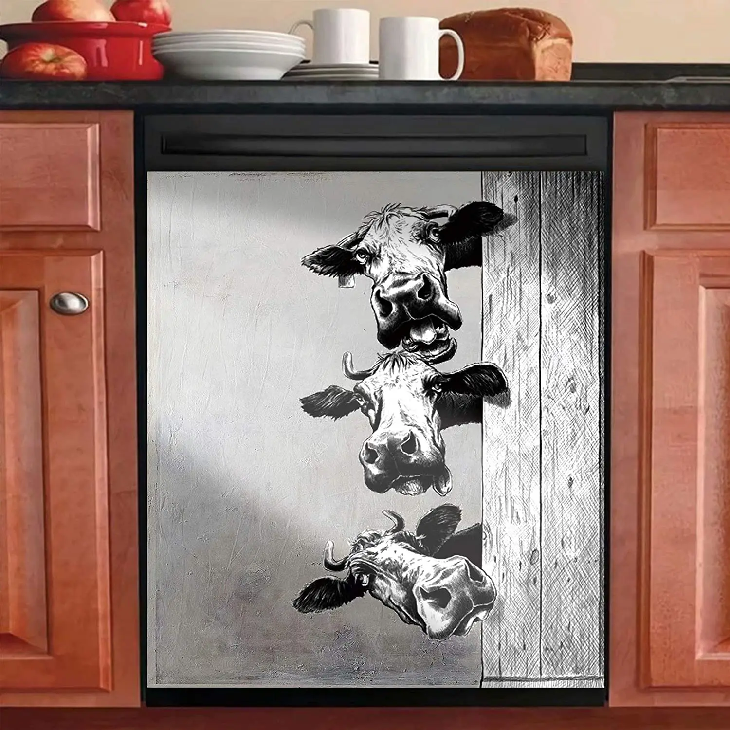 

Dishwasher Door Cover, Dishwasher Floral Sticker,Reusable Dishwasher Sticker Kitchen Decor,Easily Trimmable Kitc
