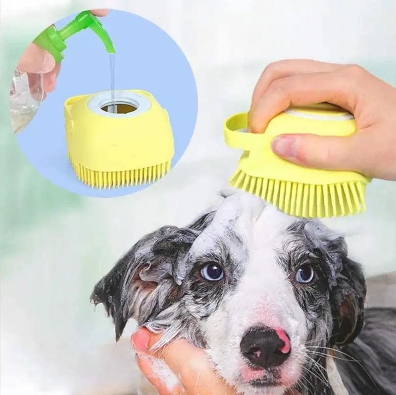 

Pet Dog Shower Brush, Cat Beauty Massage Brush, Soft Silicone Cleaning, Multifunctional Massage That Can Be Filled with Liquid