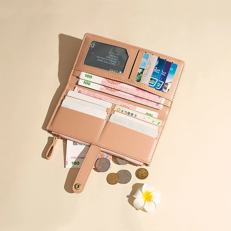 Women Wallet PU Leather Purse Female Long Wallet Gold Grain Pouch Handbag for Women Coin Purse Ladies Card Holders Clutch