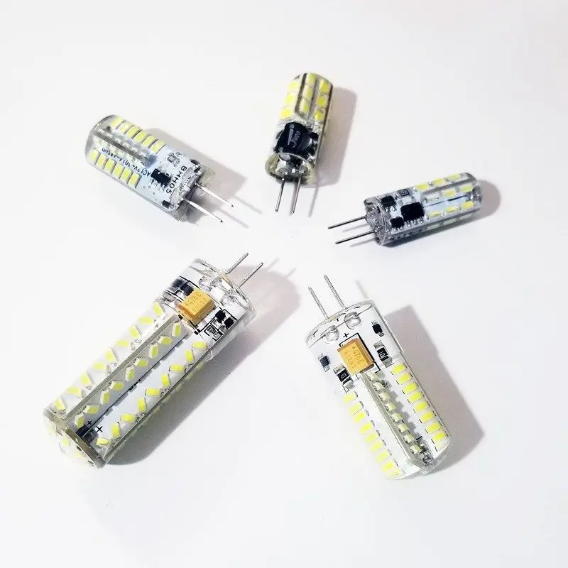 Светодиодная лампа G4 2 Вт 3 5 9 10 12 15 AC/DC12V/AC220V 3014SMD силиконовая теплый белый/белый l