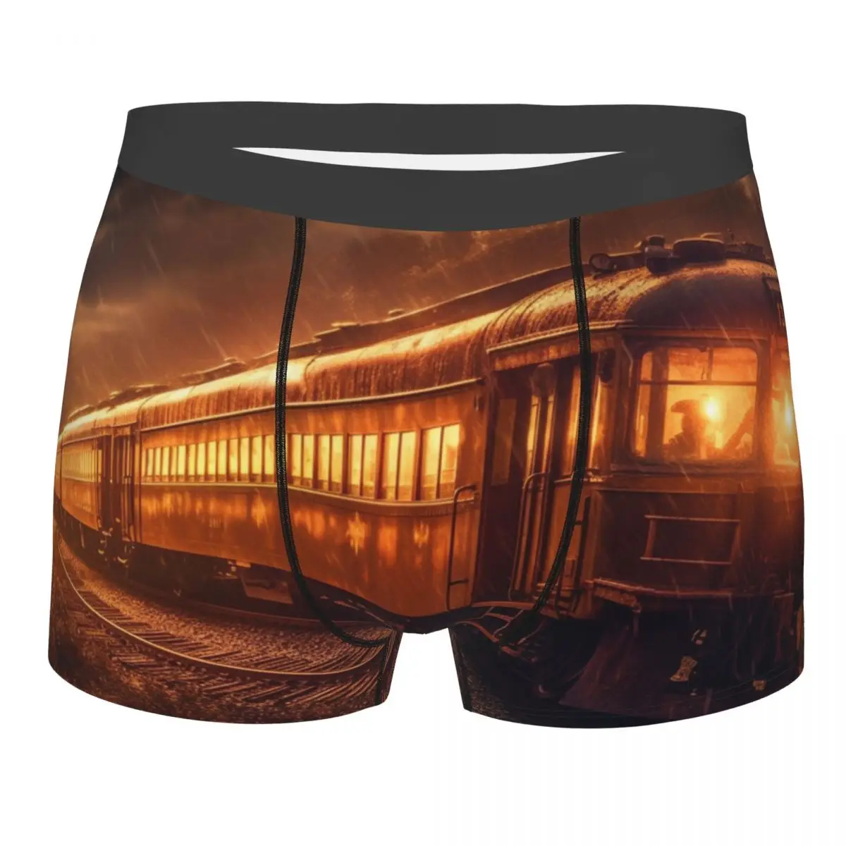 

Boxer Men Underwear Male Panties Steam Train Through Sunset Scenery Shorts Boxer Comfortable Shorts Homme