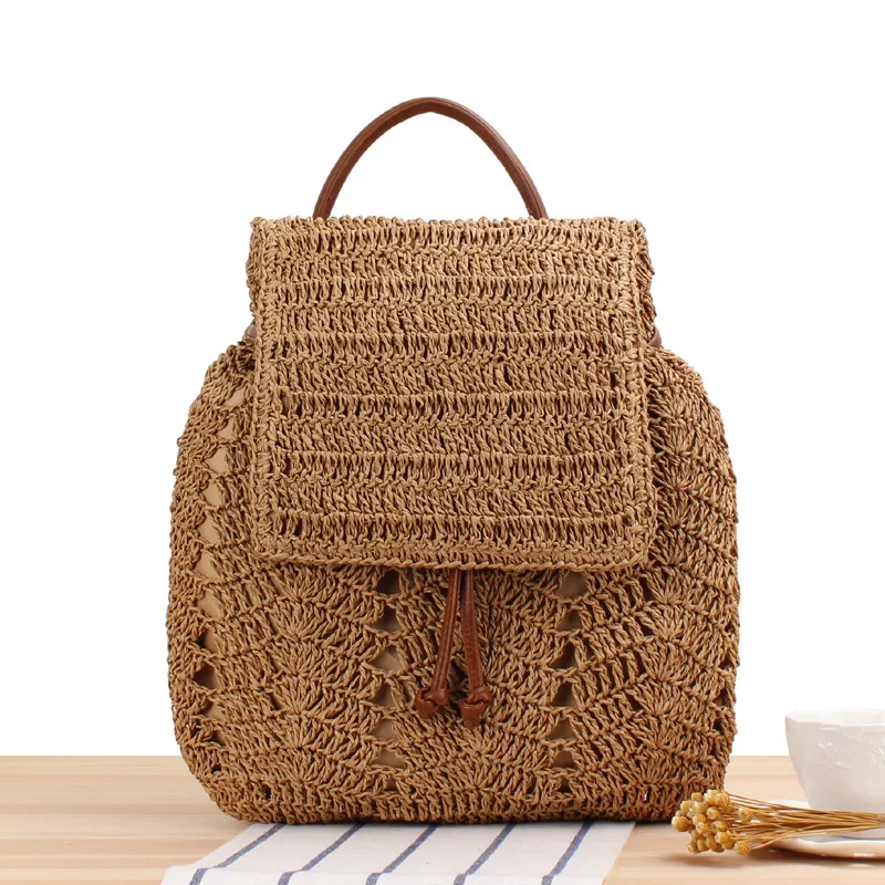 

Дропшиппинг, женский рюкзак, соломенная сумка, повседневные пляжные бумажные сумки, женские летние сумки 2022