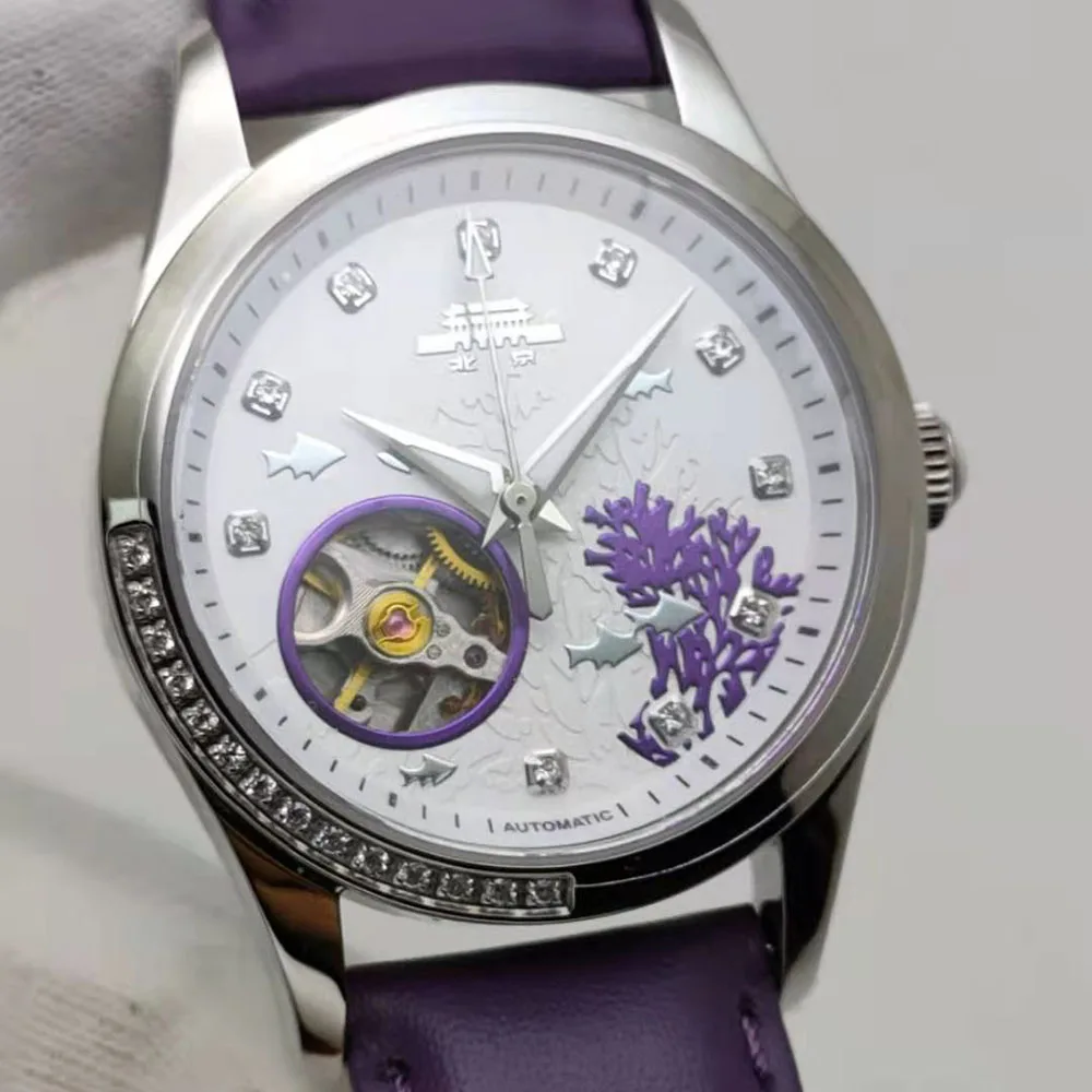 36 мм модные Аутентичные Пекинские брендовые фиолетовые коралловые сапфировые