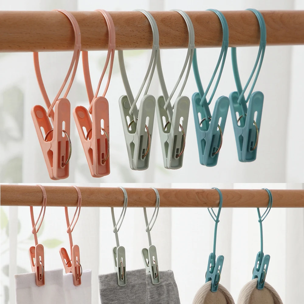 

5/10 шт. ветрозащитные прищепки, пластиковые зажимы для белья, портативный бюстгальтер вешалка для носков, крючок, зажим для одежды, веревка, п...