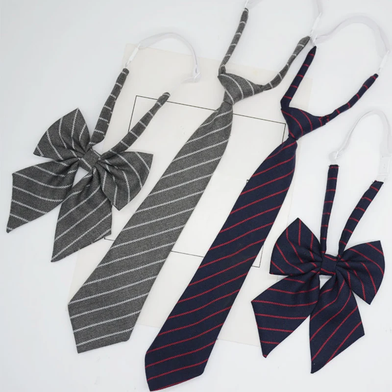 

Women Neckties for Grils Student Casual Striped Bowknots School Uniform Classic Ties Mens College Student Neck Tie Bowties