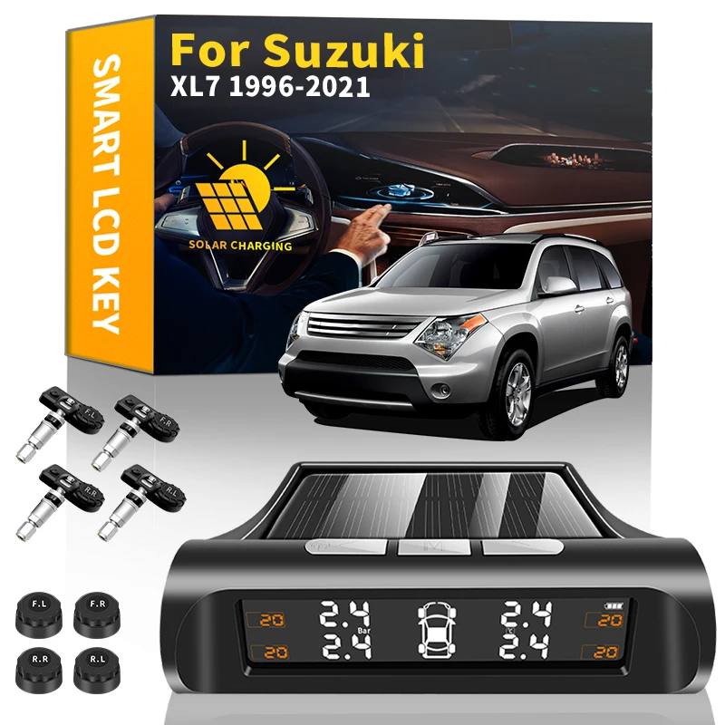 

Smart Car TPMS Tire Pressure Monitoring System Solar Power Digital TMPS LCD Display Auto Security Alarm For Suzuki XL7 1996-2021