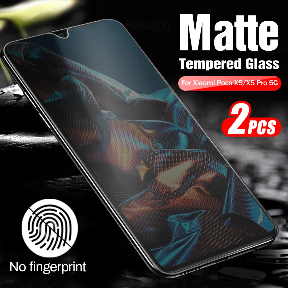 

2PCS 9D Frosted Protective Glass For Poco X 5 X5 Pro 5G Anti-Fingerprint Screen Protector Matte Film Cover Poko Little X5pro 5G