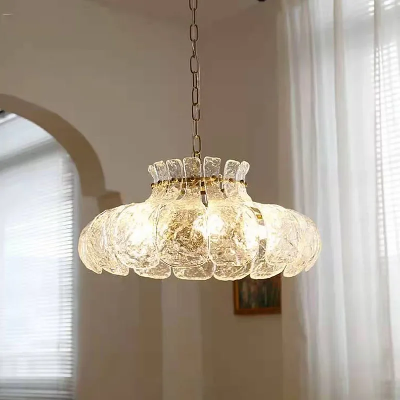 Ледяная таяющая Цветочная Ретро французская Роскошная Подвесная лампа для