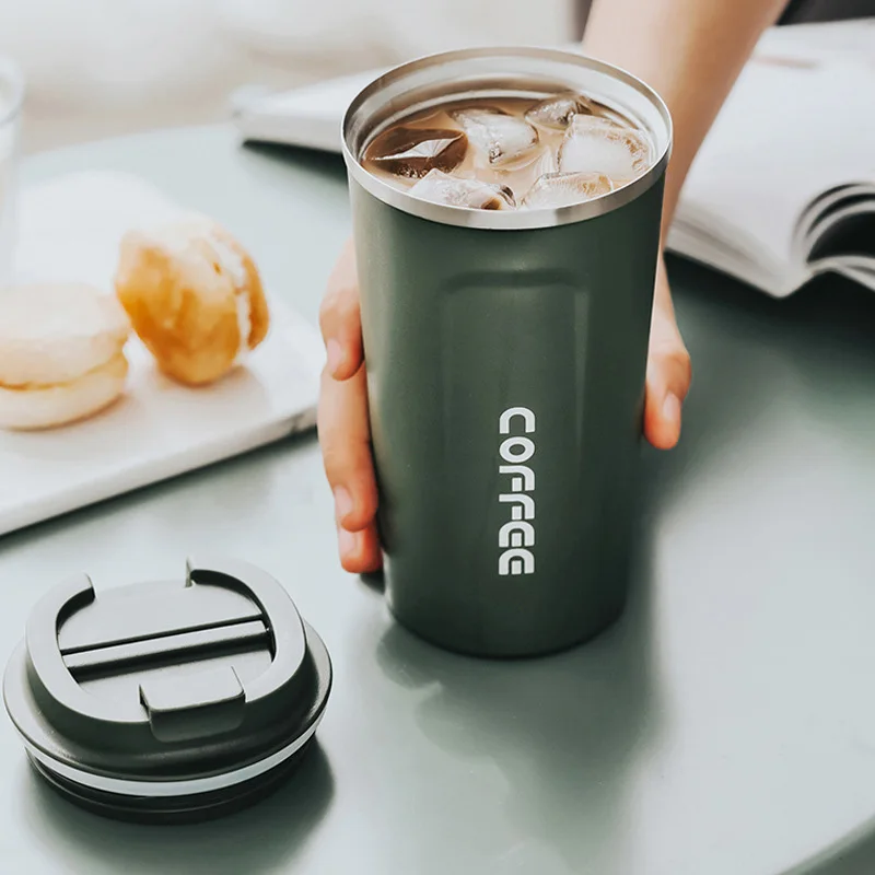 

For Tea Water Coffee Mug Leak_Proof Travel Thermo Cup Thermo Cafe Double Stainless Steel 380/510ML Vacuum Flask Car Thermos Mug