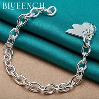 blueench 925 sterling silver hoop irregular pendant bracelet for women engagement wedding fashion jewelry