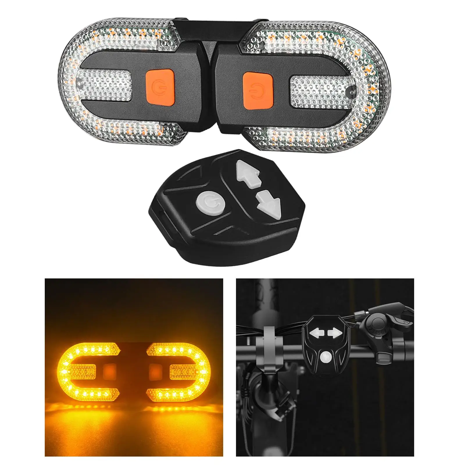 

Detachable Bike Warning Tail Light USB Rechargeable with Turn Signals for Night Wireless Remote Control Bicycle Rear Light