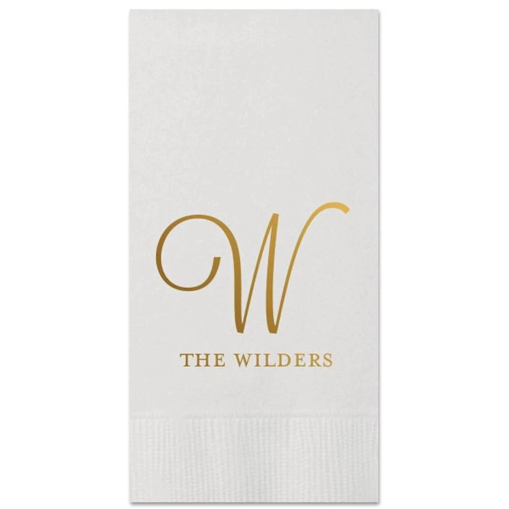 

50 Personalized Guest Towels Dinner Napkins Wedding Hostess Gift Monogram Monogrammed Custom Printed Paper Hand Towels Wedding