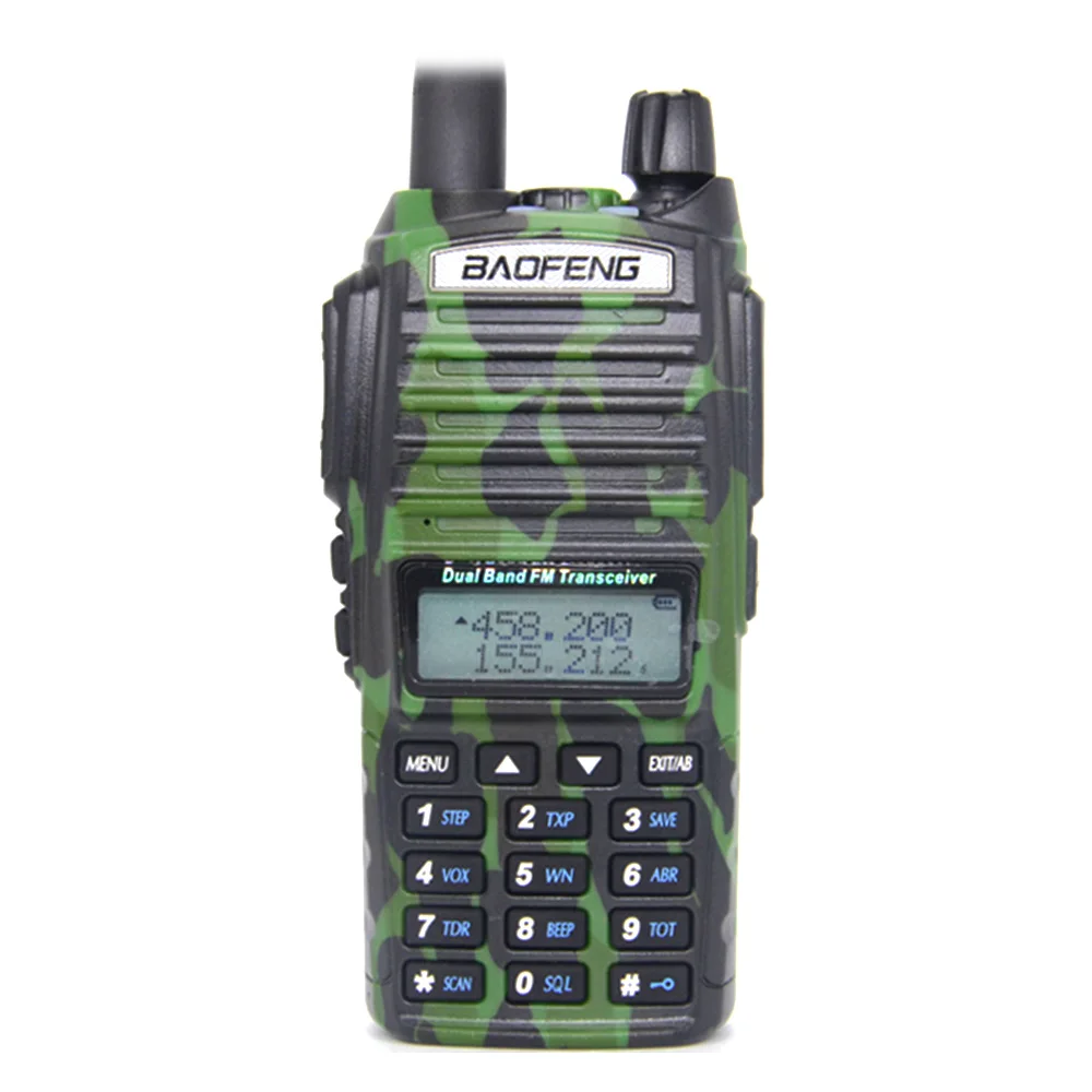 

Baofeng UV-82 5W Walkie Talkie Ham Two Way Radio Camo Long Range Dual Band VHF/UHF 136-174/400-520MHz Double PTT For Outdoor
