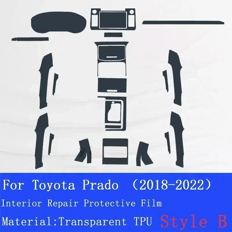 Для Toyota Prado (2018-2022) внутренняя центральная консоль автомобиля прозрачные наклейки