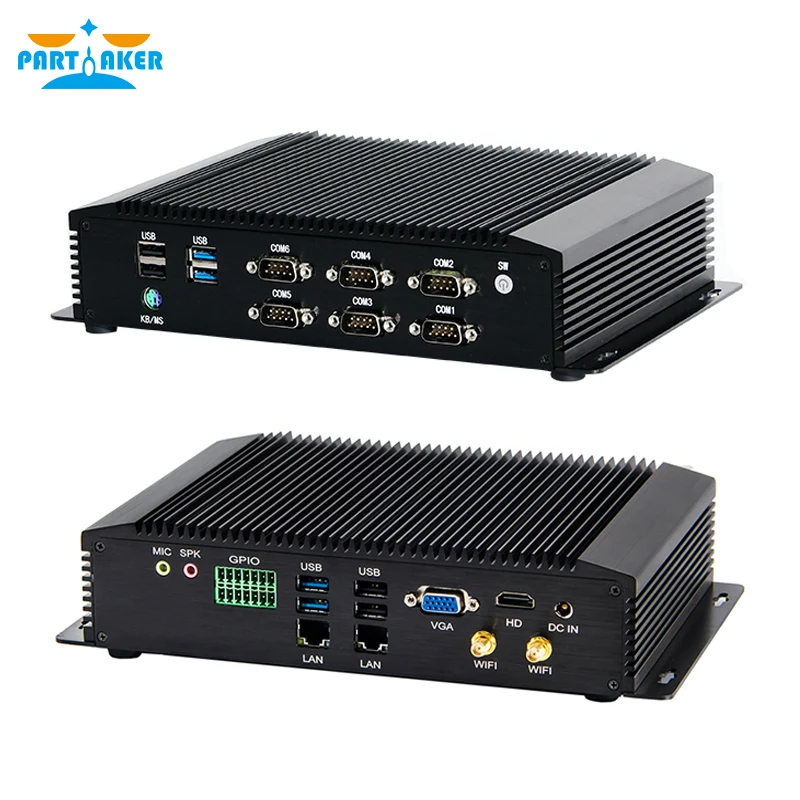 Промышленный мини-ПК Intel Core i7 8550U i5 8250U i3 6157U 7267U с 6COM RS232 RS422 RS485 HDMI VGA GPIO PS2 порта |
