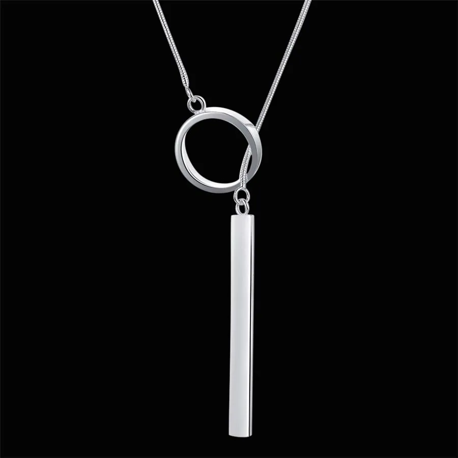 

new 925 Sterling Silver Necklace For Women Jewelry 18 inches Creative Round Pendant fashion Christmas gifts Wedding