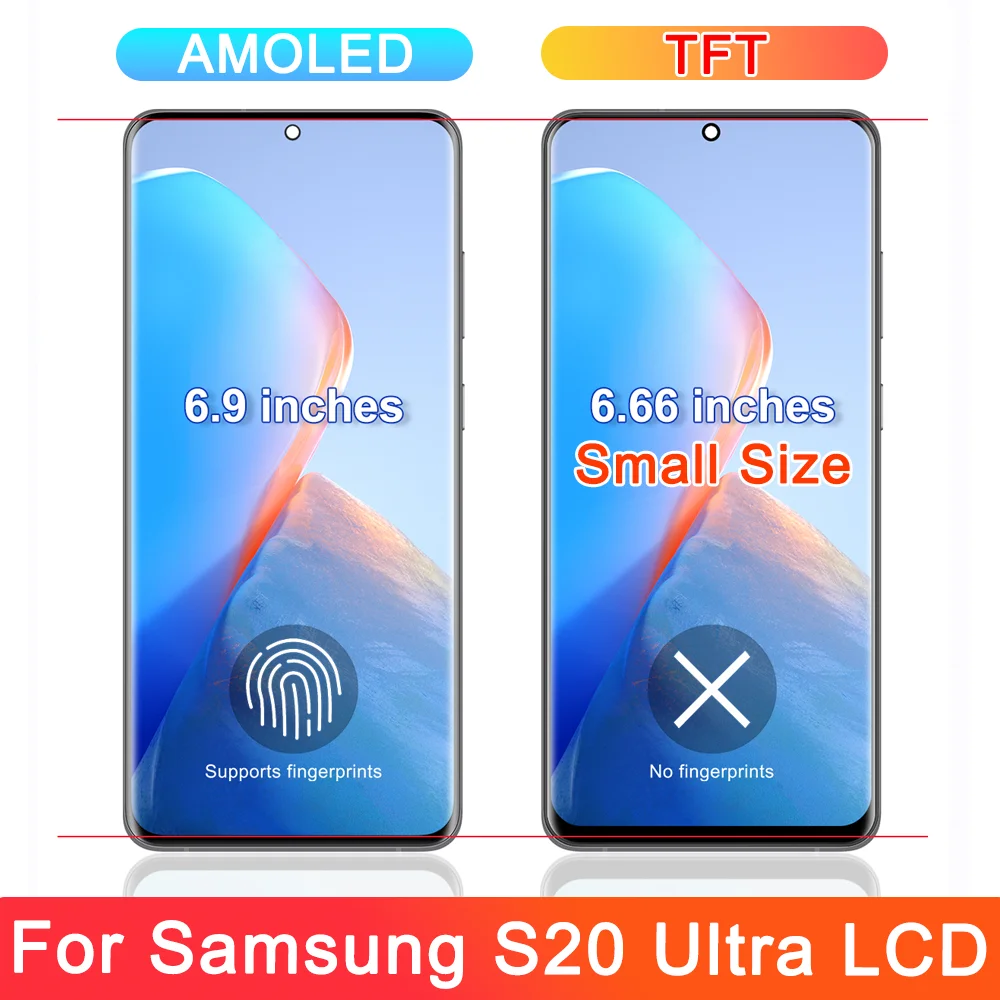 Протестированный S20 Ultra ЖК-дисплей с рамкой для Samsung 5G G988 G988B SM-G988U Замена