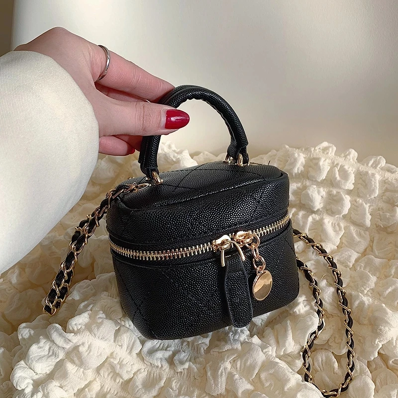 

Mini Box Quilted Crossbody Messenger Bag with Short Handle for Women 2022 Luxury Brand Kawaii Cute Totes lipstick Shoulder Handb