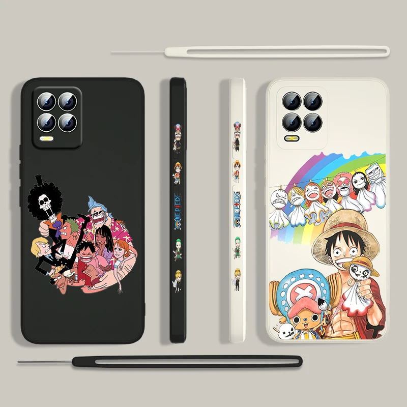 

Anime ONE PIECE Boys For OPPO Realme 50i 50A 9i 8 Pro Find X3 Lite GT Master A9 2020 Liquid Left Rope Phone Case Capa Cover