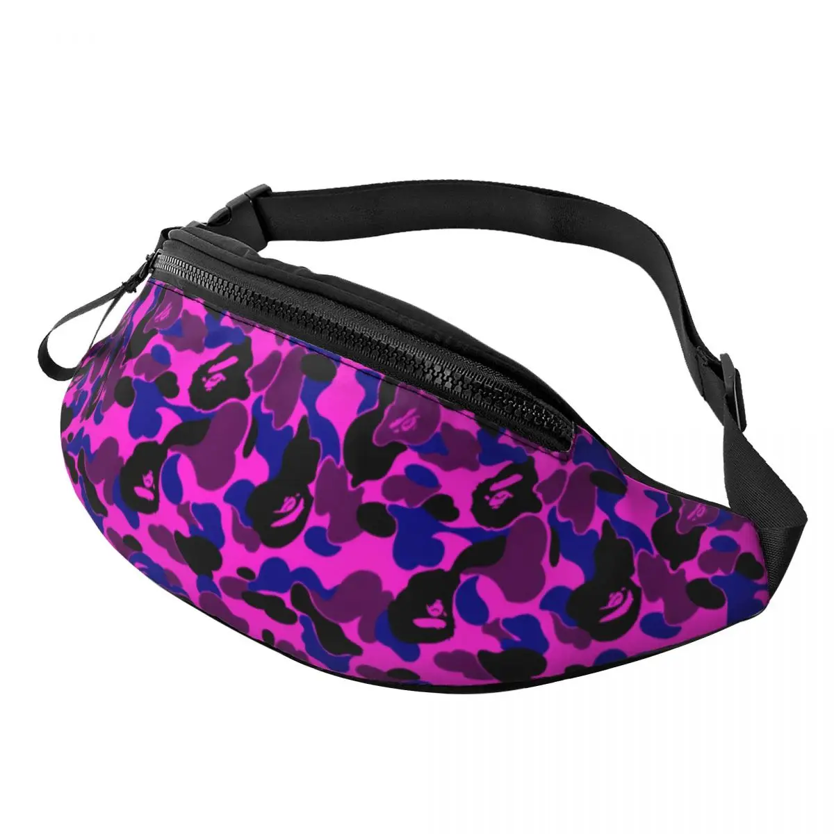 

Fashion Purple Camo Camouflage Art Fanny Pack for Running Men Women Crossbody Waist Bag Phone Money Pouch