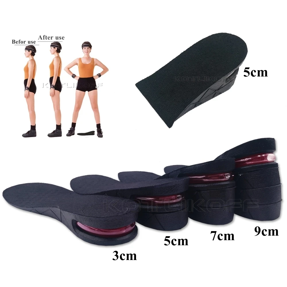 Invisible Height Increase Insole For Feet 3/5/7/9cm Height Lift Adjustable Cut Shoe Heel Insert Taller Height Insole For Shoes