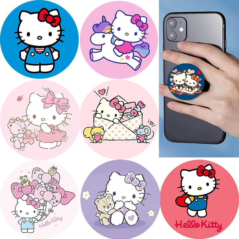 

popping Phone Socket Folding Phone Holder Stand Hello Kitty Phones Grip Mobile Phone Accessories Soporte Movil For Apple iPhone
