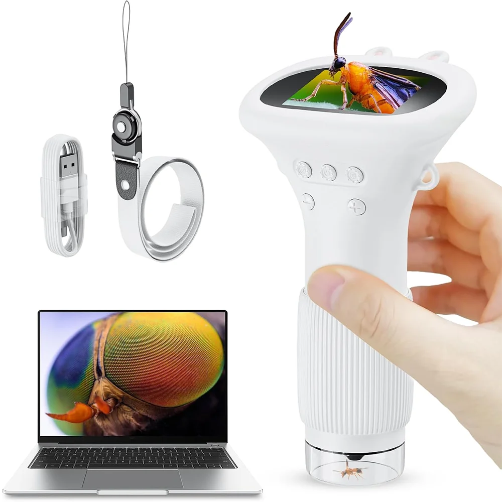 Детский микроскоп с 2-дюймовым экраном 200x зум