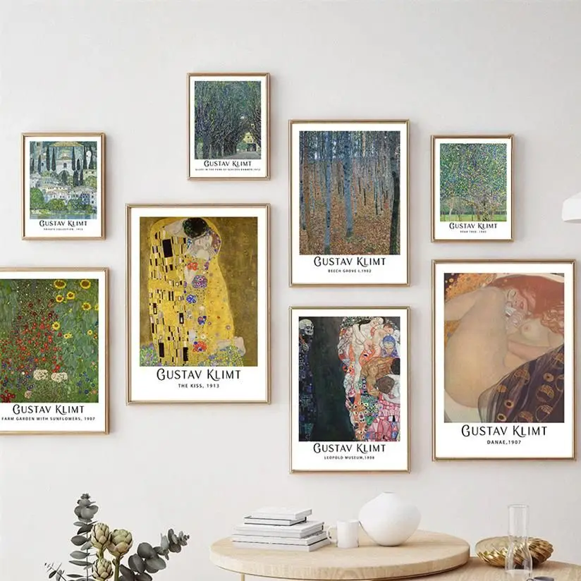 

Vintage Famous Gustav Klimt Poster Hd Wall Art Print Canvas Painting Classic Artist Decoration Picture for Interior Living Room