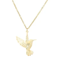 toocnipa new 2022 stainless steel cartoon hummingbird necklace women bohemian origmai birds pendant necklace animal gold collier