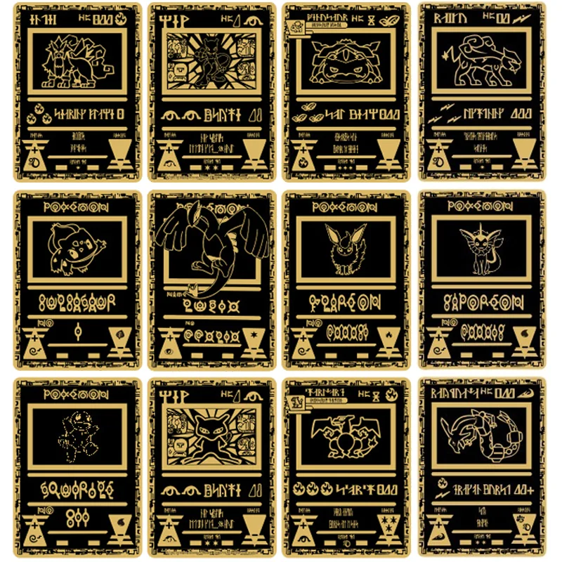 

Аниме Pokemon Gen 1 Pikachu Mewtwo Charizard редкая железная карточка Майя коллекционные карточки из черной золотой металлической серии настольные игры игрушки подарки