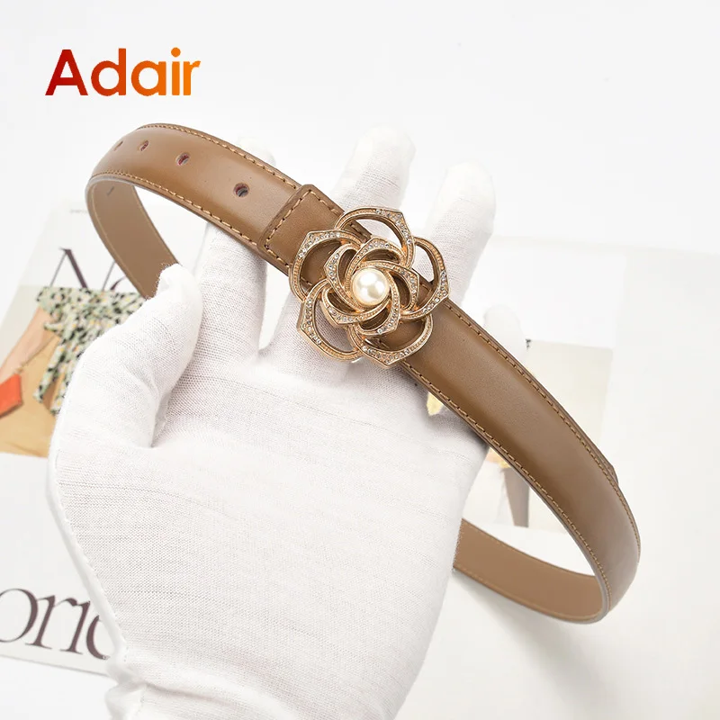 

Women Belt High Quality Pearl Simple Versatile Casual Fashion for Jeans Designer Belts Thin Belt Luxury Brand Belt Women LB2278