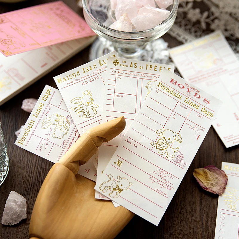 

40Pcs Note Gold Bronzing Material Background Bottoming Flower fairy lette Writing School Supplies Notebooks Handwritten