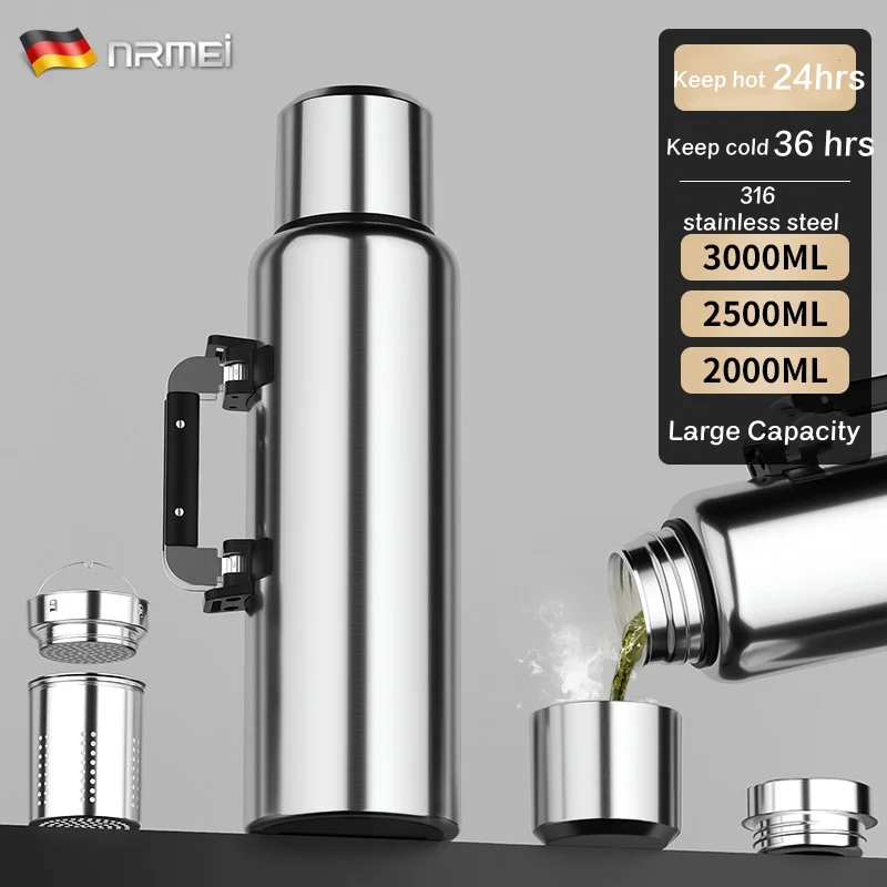

Спортивная бутылка из нержавеющей стали, портативная Водонепроницаемая бутылка большой емкости с ручкой