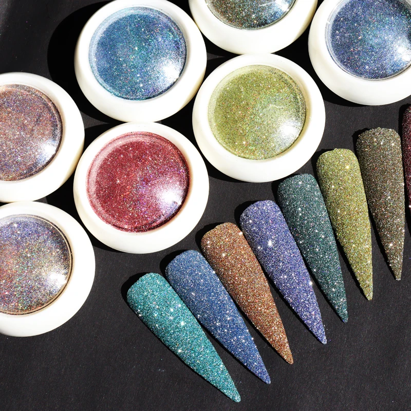 

1 Pot Rainbow Sparkle Collection Glitter Disco Shiny Reflective Diamond Glitters for Manicure DIY Nail Art Blended Glitter #%FT/