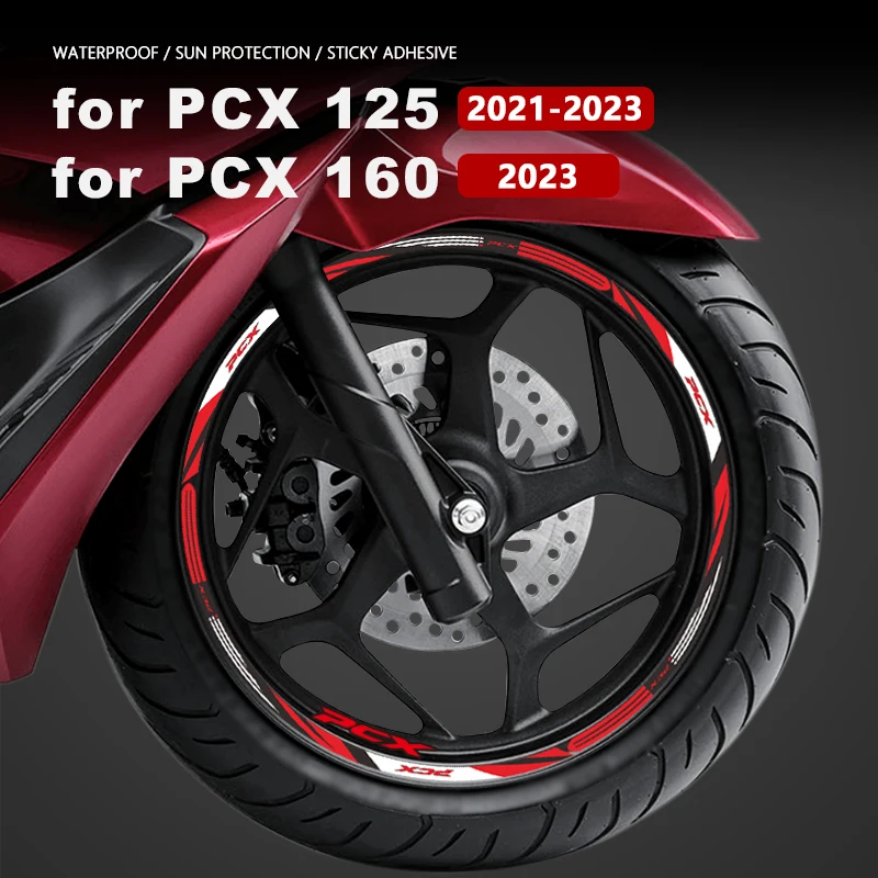 

Motorcycle Wheel Sticker Waterproof Rim Decal Stripe PCX 125 2023 Accessories for Honda PCX125 2021-2022 PCX160 PCX 160 2023