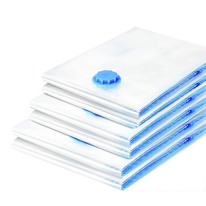 

Vacuum Storage Bags Pack Of 6,Double Zip Seal Reusable For Duvets, Bedding, Pillows, Clothes, Quilts, Sweater,Comforters