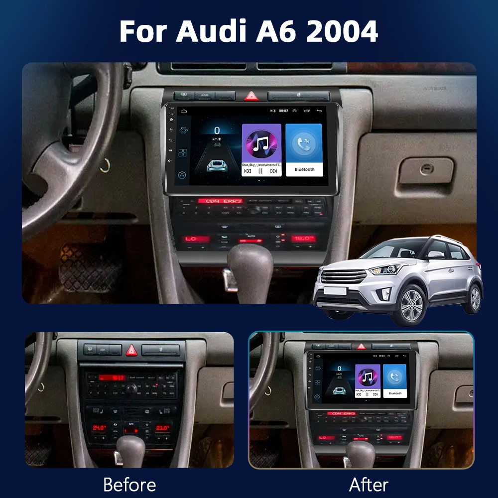 Автомагнитола Podofo для Audi A6 C5 1997-2004 4G Wi-Fi 9 дюймов |