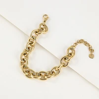 european and american simple new jewelry large o shaped titanium steel chain tuhao gold stainless steel bracelet neutral jewelry