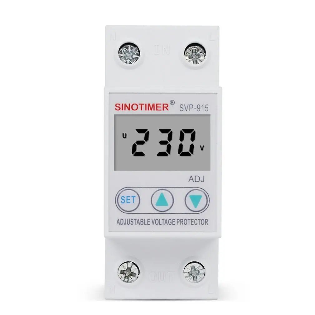 

LCD Display 40A 50A 63A 80A Digital Adjustable Low High Voltage Protection Circuit Breaker With Home Surge Protection
