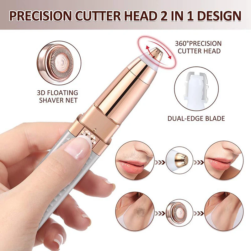Women's Electric Eyebrow Trimmer Rechargeable Hair Removal Shaving Lip Bikini Lady Shaver Remover Body Facial Nose Epilator enlarge