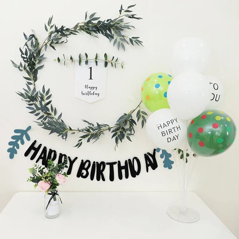 

1-9th White Birthday Bunting Happy Birthday Banner Garland First Birthday Supplies Baby Shower Hundred Days Decoration